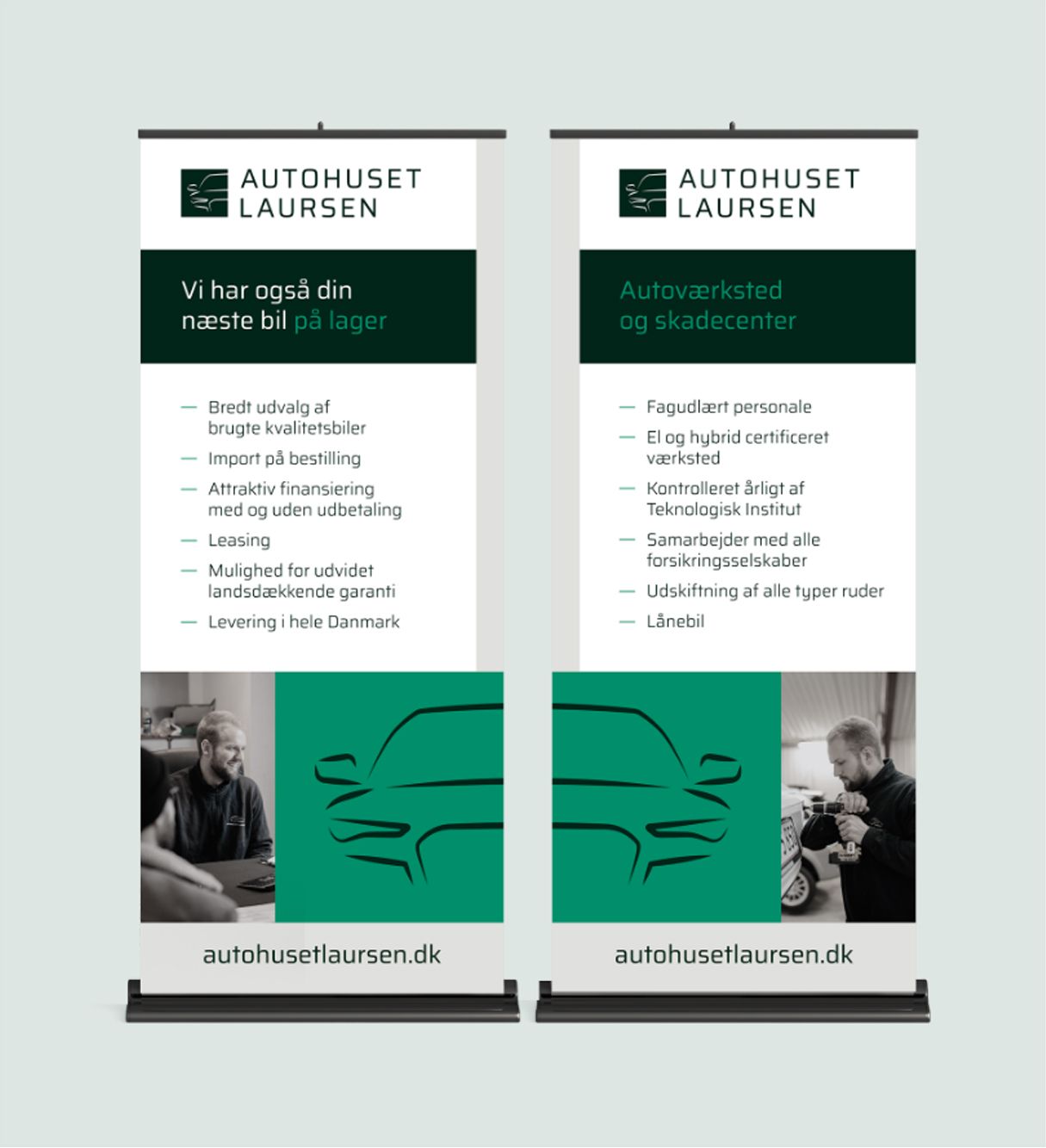 Billedet viser to roll ups