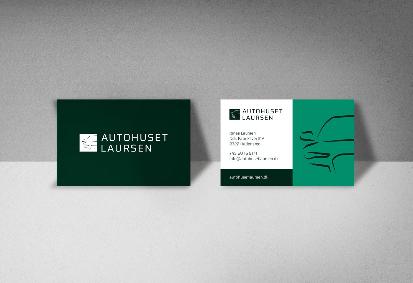 Billedet viser layout af et visitkort