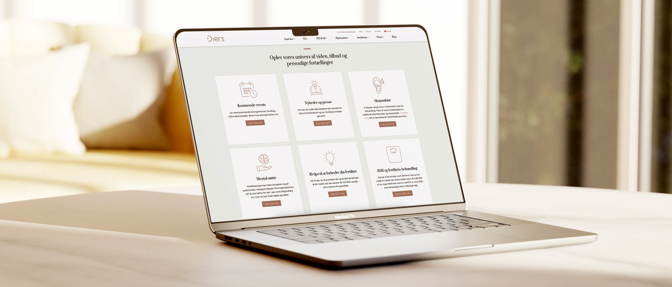Diers website på macbook