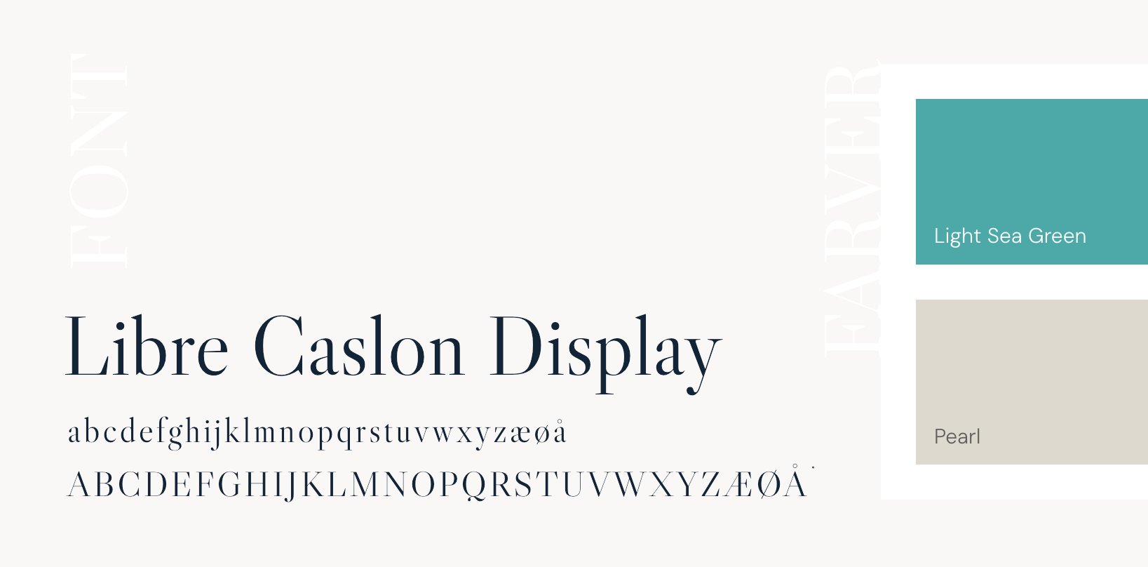 Billedet viser fonten Caslon Display, som er brugt til Laser Removal Clinics visuelle identitet