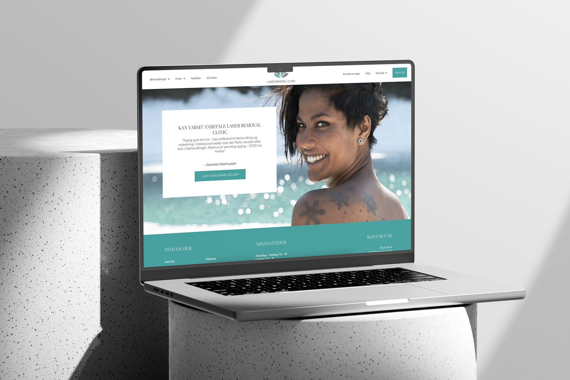 Billedet viser websitet for Laser Removal Clinic