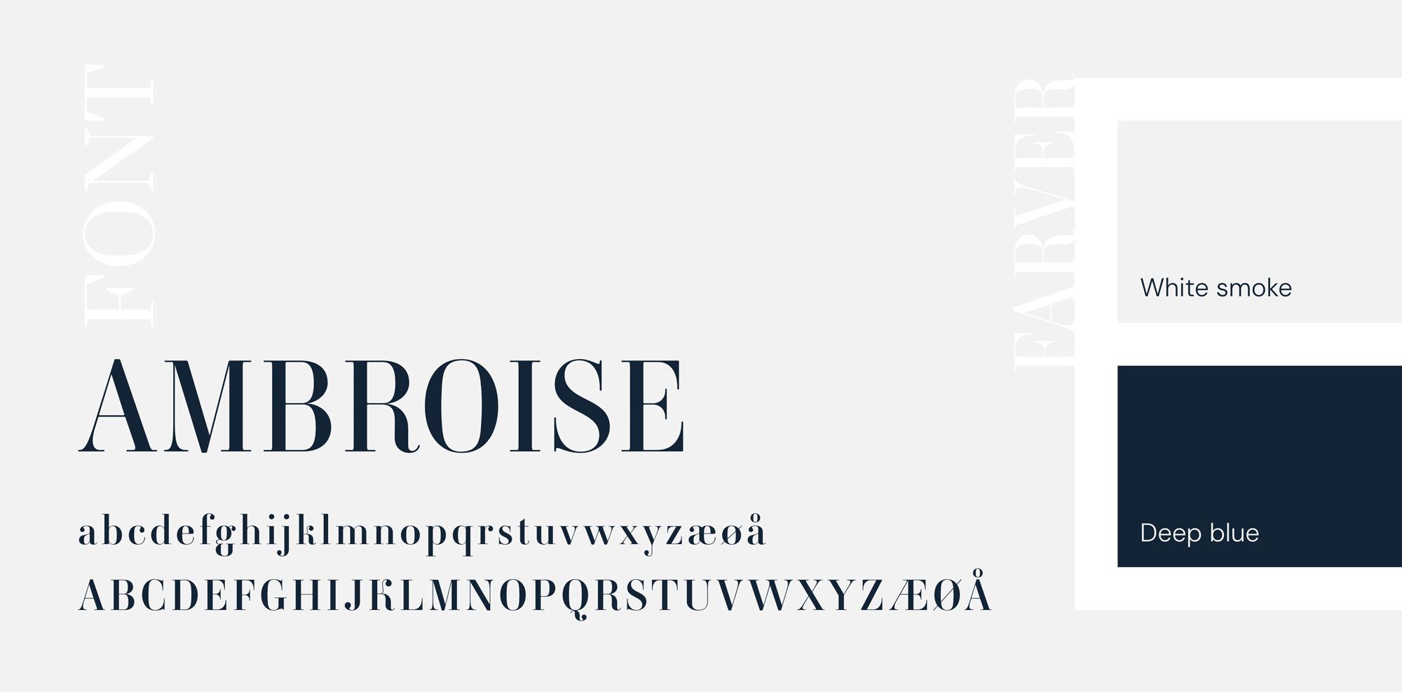 Billedet viser fonten ambroise og nogle farver