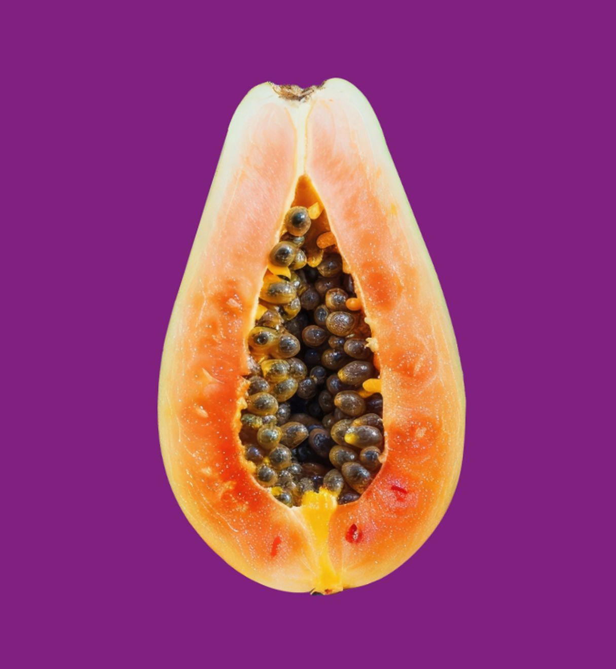 Papaya på lilla baggrund