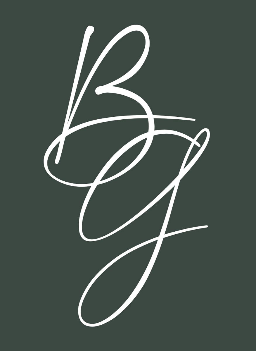 Boutique-Galanthus bogstagerne BG vist på grøn baggrund