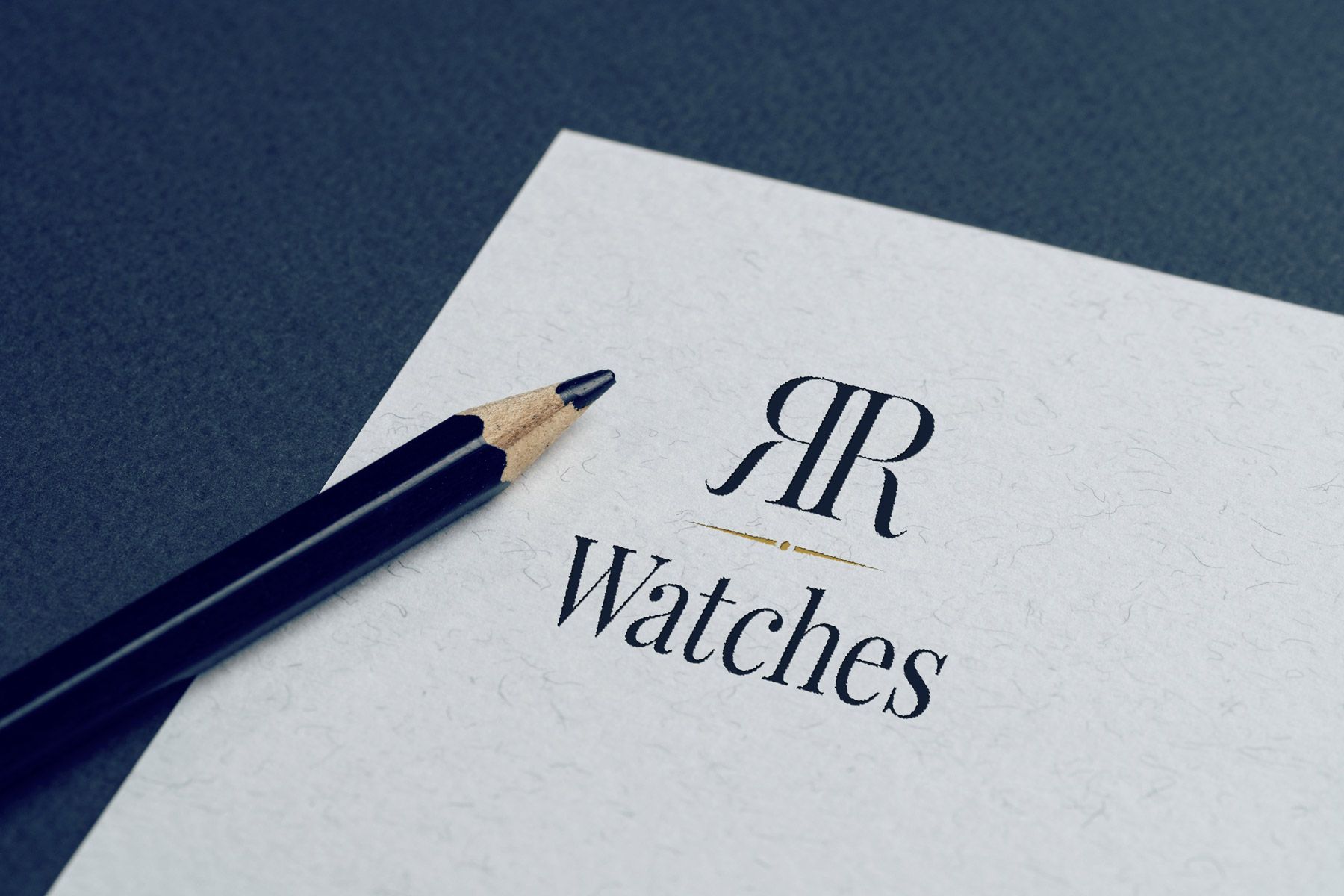 RR Watches logo på brevpapir