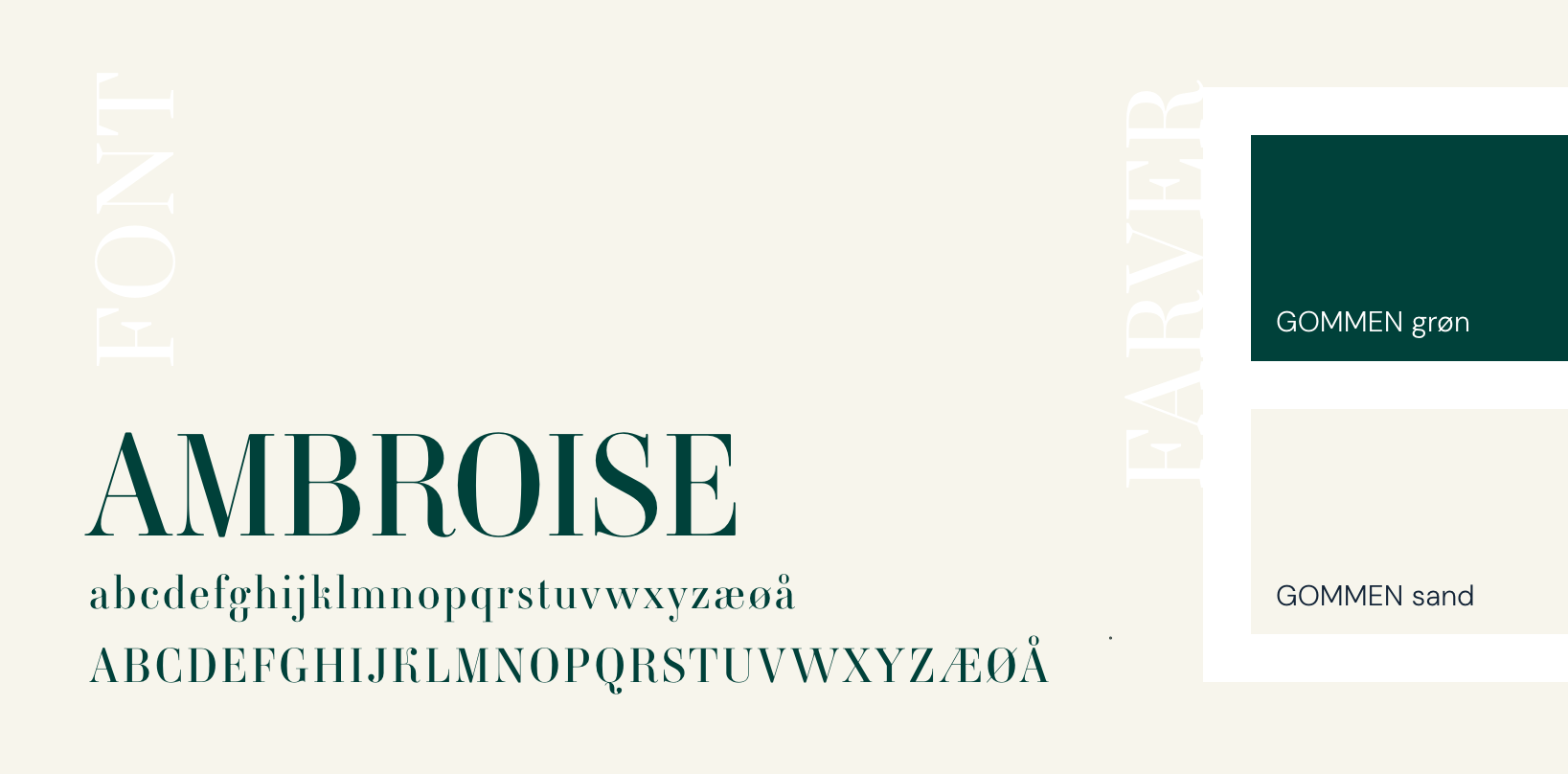 fonte og farver til gommen