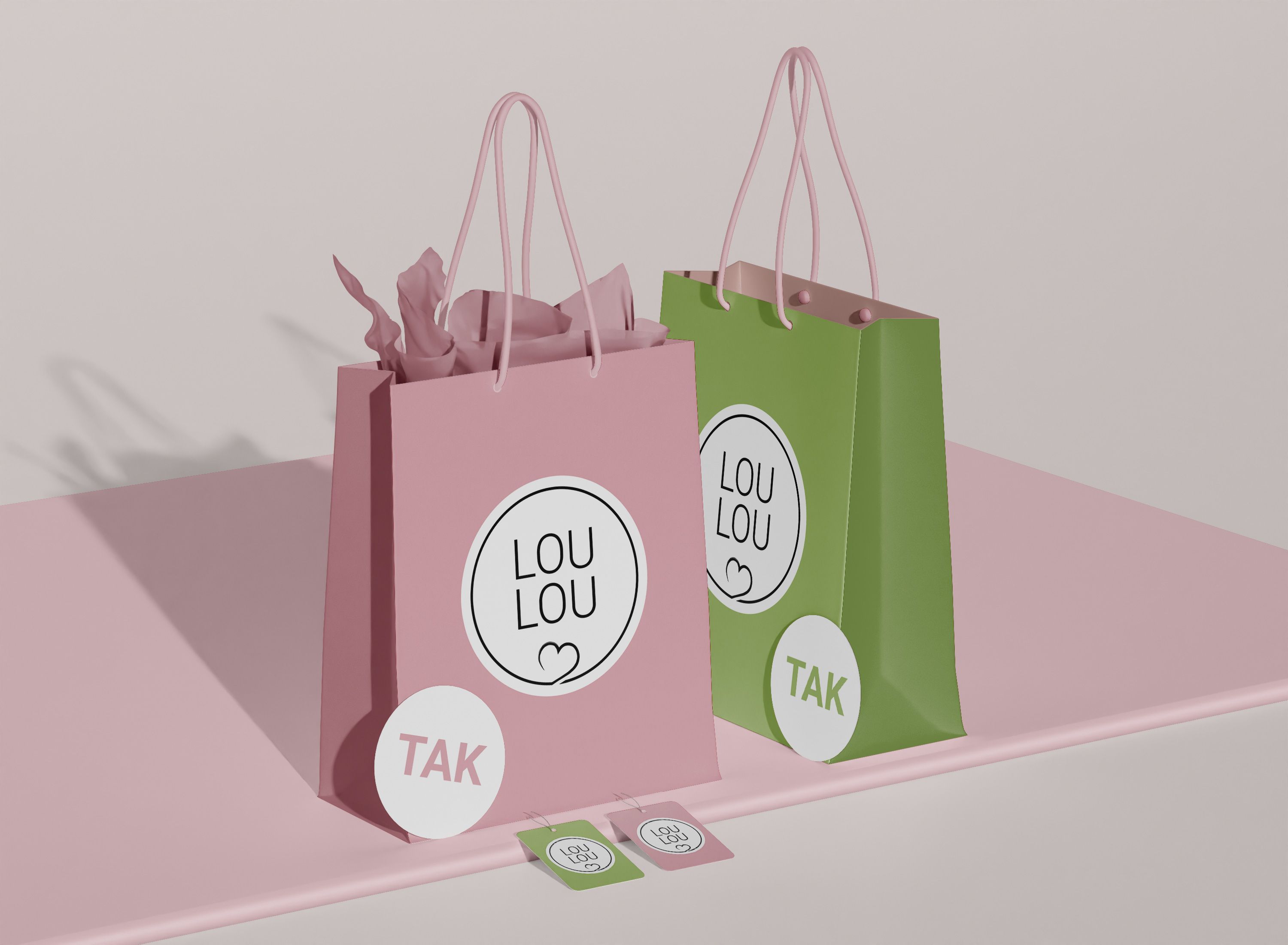 LOULOU's logo på gaveposer