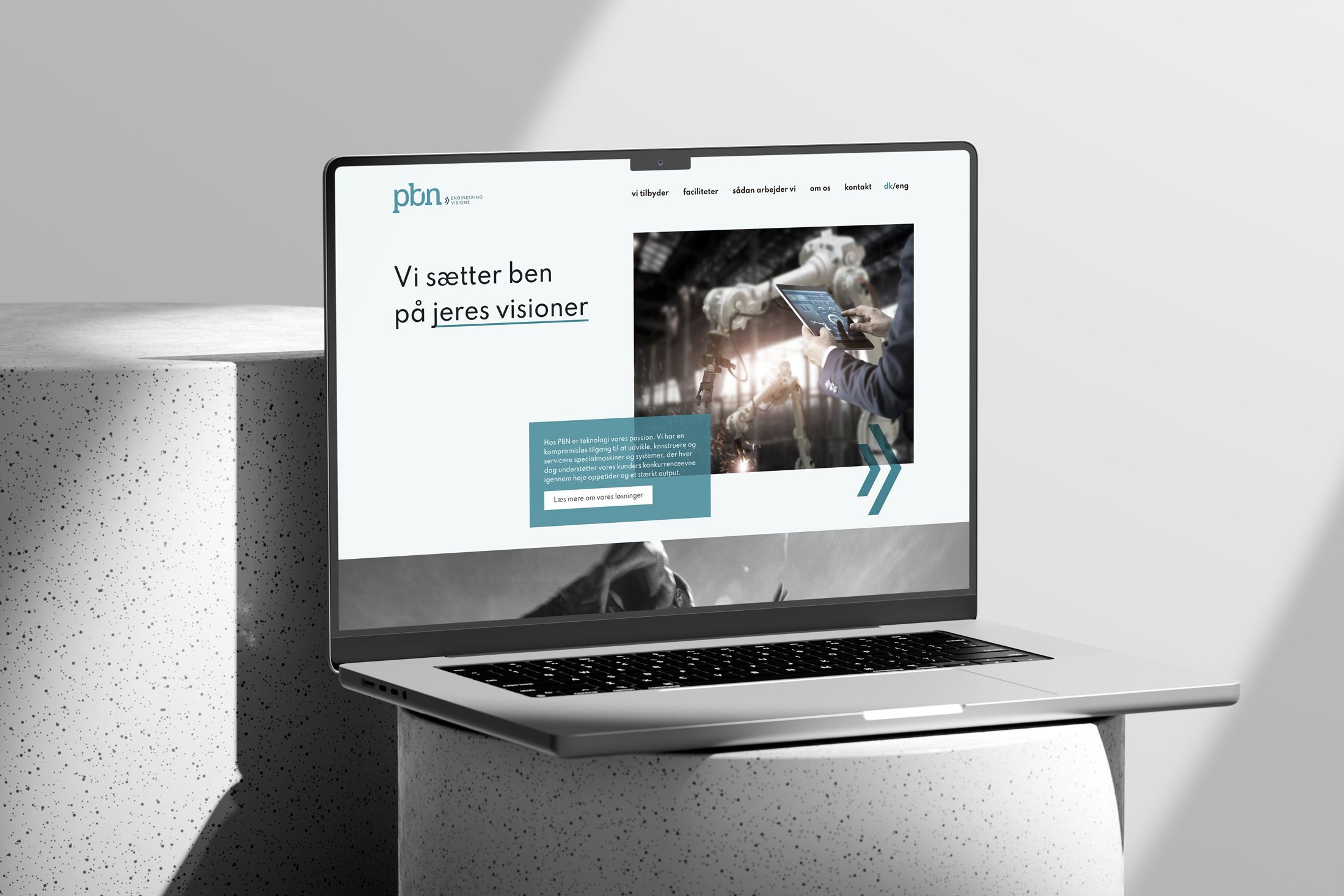 Billedet viser websitet for PBN