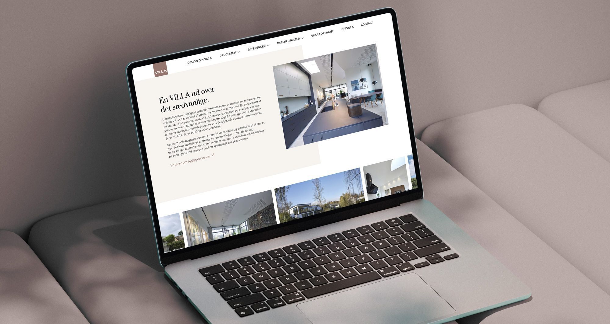 Billedet viser websitet for VILLA